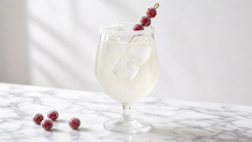 Snow Day Sparkler cocktail made with AYO™ Lemonade + Vodka